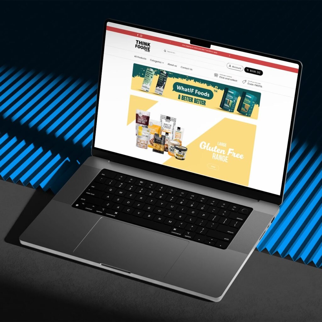 Think Foodie webpage mockup